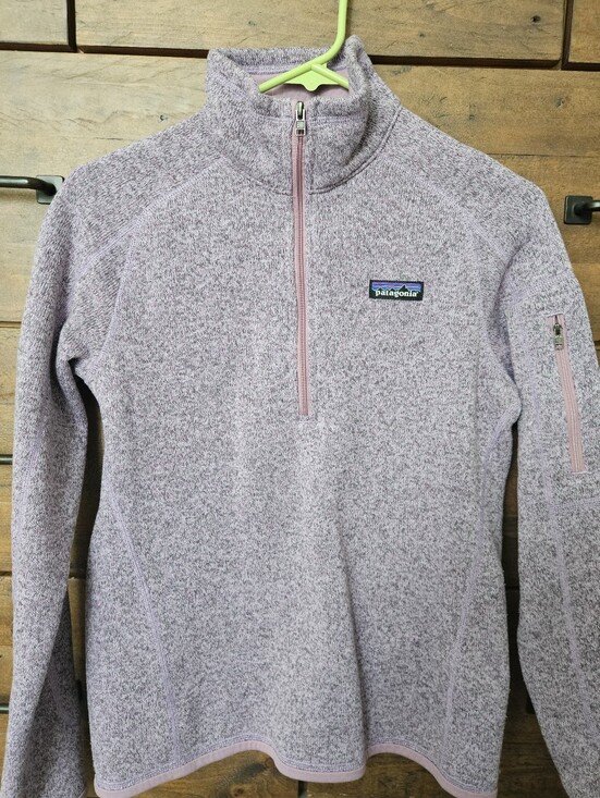 Patagonia Sweaters - Patagonia Heathered Light Purple Quarter-Zip Turtleneck Sweater